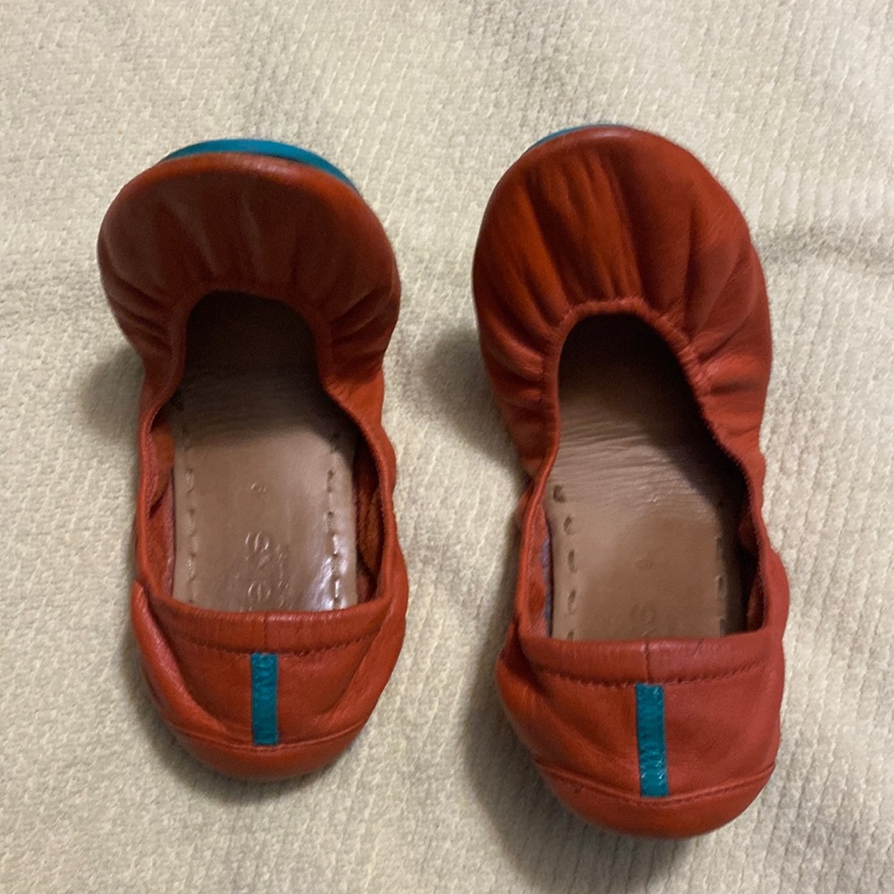 Excellent Used Condition Tangerine Tieks.  Box Included!